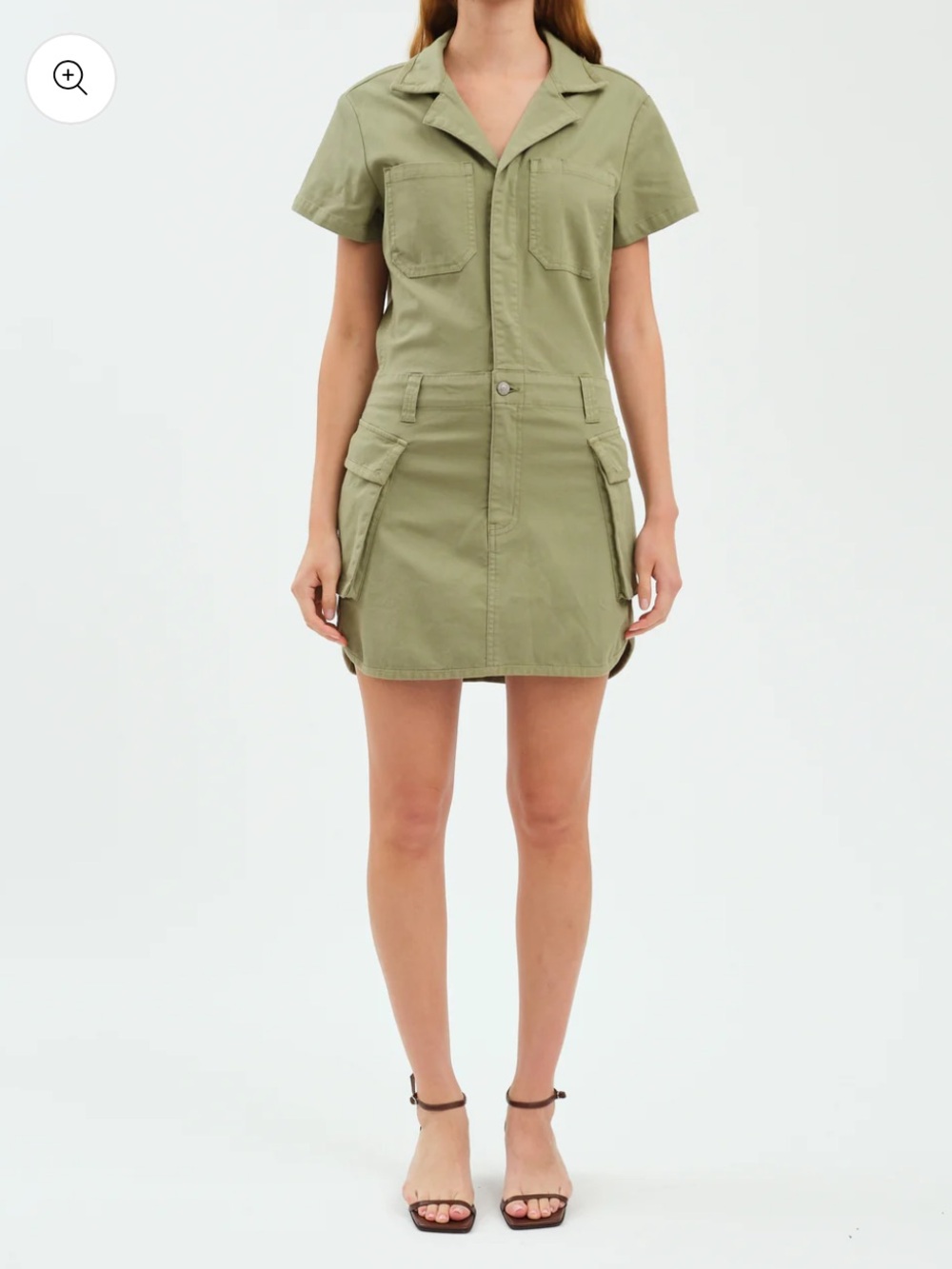 NWT Daze Sz XS Women’s Fleet Utility Denim Mini Dress in Green Orchard Ret $108!